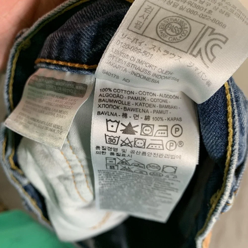 Levis 501 Jeans Mens 33x30 Blue Denim Button Fly Straight Red Tab Medium‎ Wash